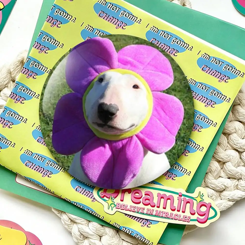 Funny B-Bull T-Terrier Dog Laser Badge Creative Pins Brooch for Bag Clothes Hat Decor Gifts Fans Collect