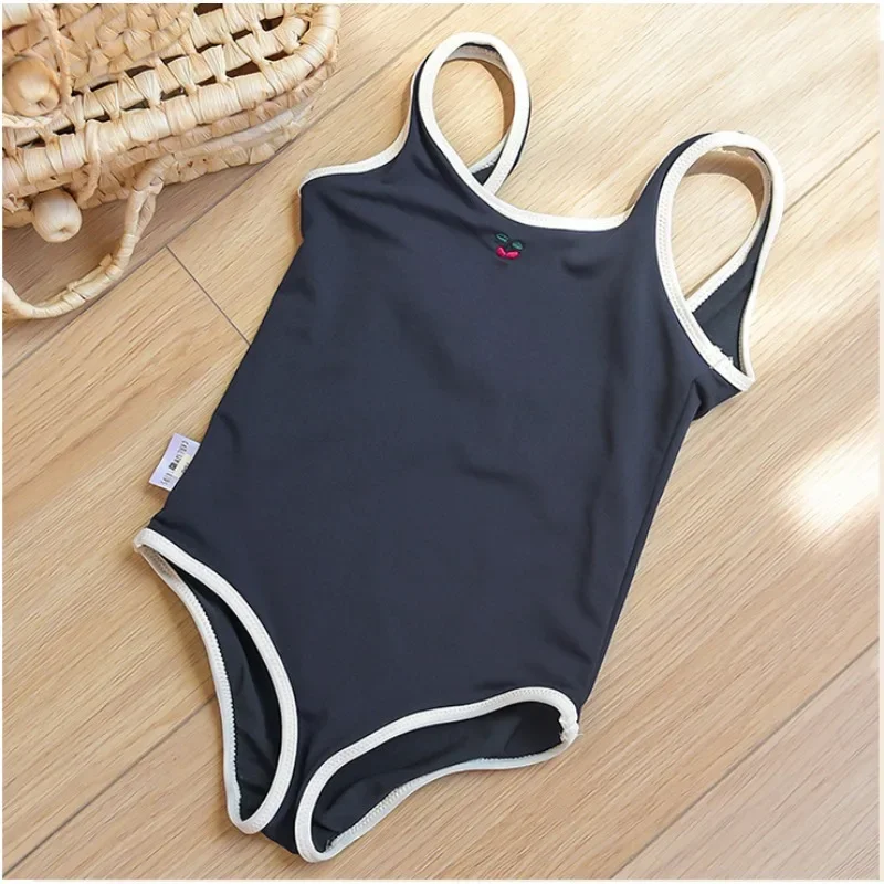 Girls Swimwear  Quick Dry Sun Protection Baby Strap Swimwears Girl Sleeveless Backless One Piece Swimsuit Bikinis