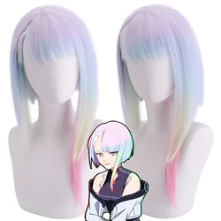 Lucy Cosplay Wig Anime Cyberpunk Edgerunners Cosplay Mixed Color Wigs Heat Resistant Synthetic Wigs +Wig Cap