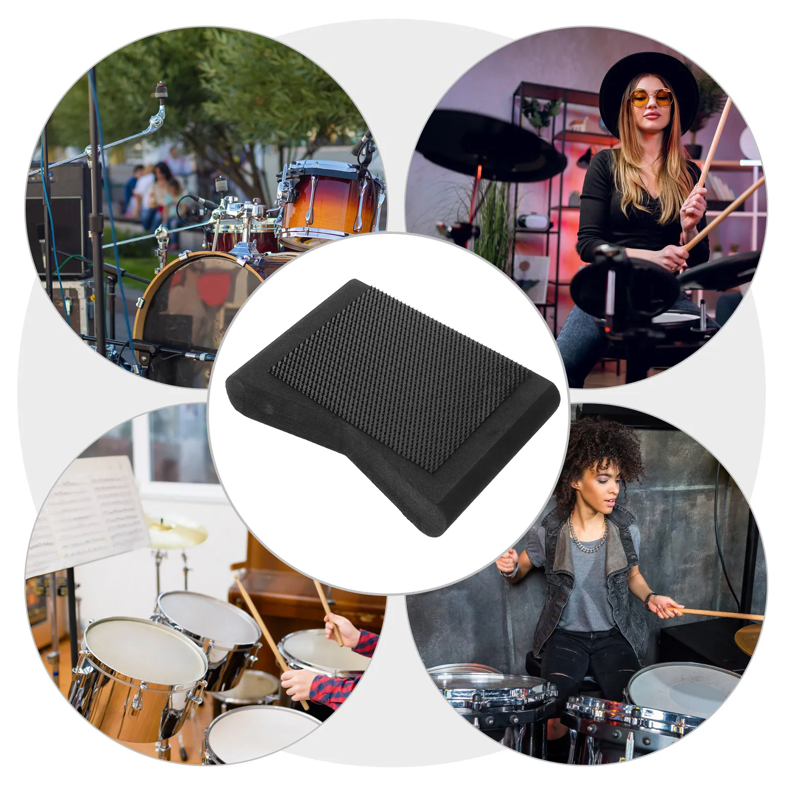 1 Par de Bloques Antideslizantes de Plástico para Pedal de Batería de Jazz, Bloque de Estabilidad para Bombo Simple y Doble, Accesorio para Bloques de Bombo