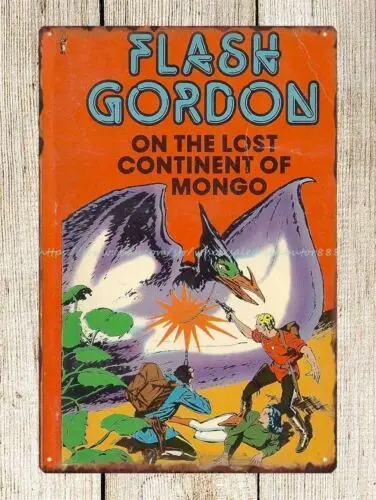 wall art comic Flash Gordon Lost Continent of Mongo metal tin sign