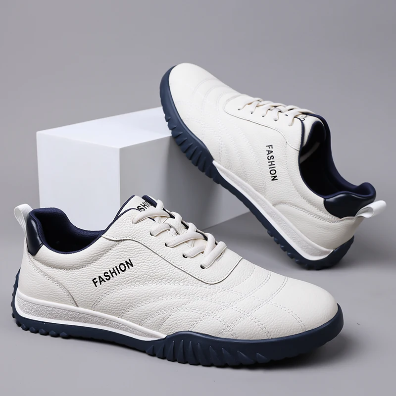 New Men's Casual Shoes Luxury Leather Office Business Shoes for Men Sneakers Comfort Classic White Shoes Sports Walking Shoe