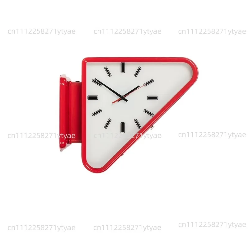 Simple Wall Decoration  Metal Double-sided Triangular Wall Clock, Wall Silent Clock