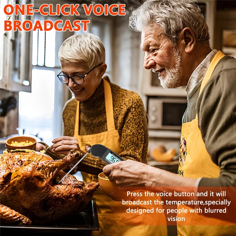 A03F-Backlight Instant Read Timer Kitchen Food Thermometer Ideal Gift For Family Instant Read Thermometer For Grilling