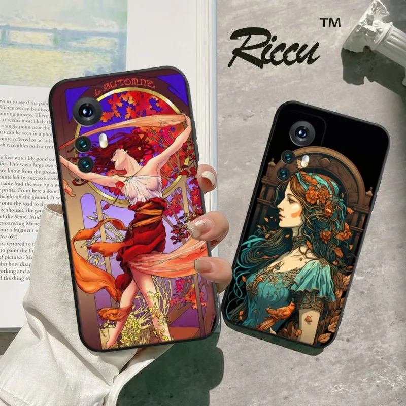 Alfons Mucha Art Illustration Phone Case For Xiaomi Redmi Note 11 10 9C Pro 10X K20 Back Soft Cover Note 9A K40 K30S Cover