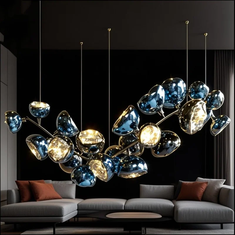 Nordic Lava Glass LED Pendant Light Modern Light Lighting Living Room Indoor Decor Home Fixtures Stairwell Hanging Pendant Lamp