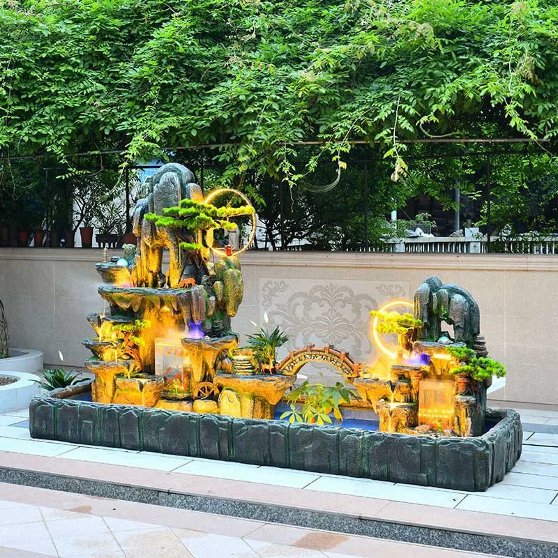 الجنينة في الفناء الخارجي، المناظر الطبيعية للمياه المتدفقة، زخرفة جدار ستارة الماء، شرفة الحديقة، زخرفة النافورة، الدورة الدموية #4