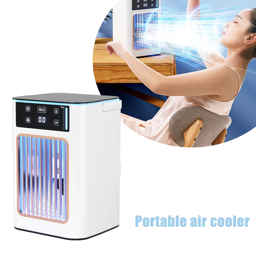 Household Mini Air Conditioning Fan Large Capacity Water Tank Humidify Atomization Fast Cooling Portable Desktop USB Powered