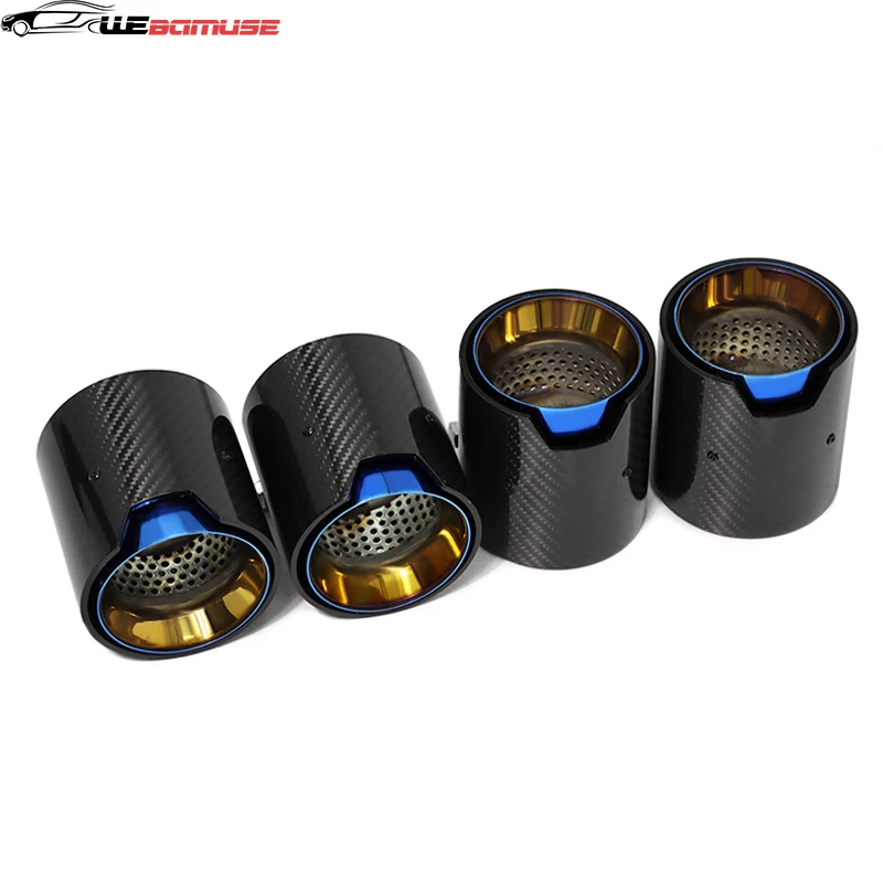 4 PCS Exhaust Tip For BMW M2 F87 M3 F80 M4 F82 F83 Upgrade M performance Carbon Fiber Exhaust Tip Muffler Exhaust System