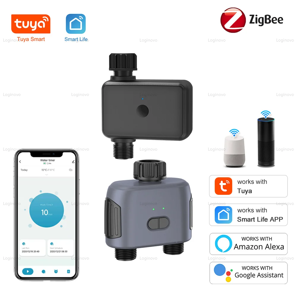 

Tuya Smart Zigbe автоматический таймер воды для орошения сада, полива, спринклер, программатор, поддержка значения Alexa Google Smart Life