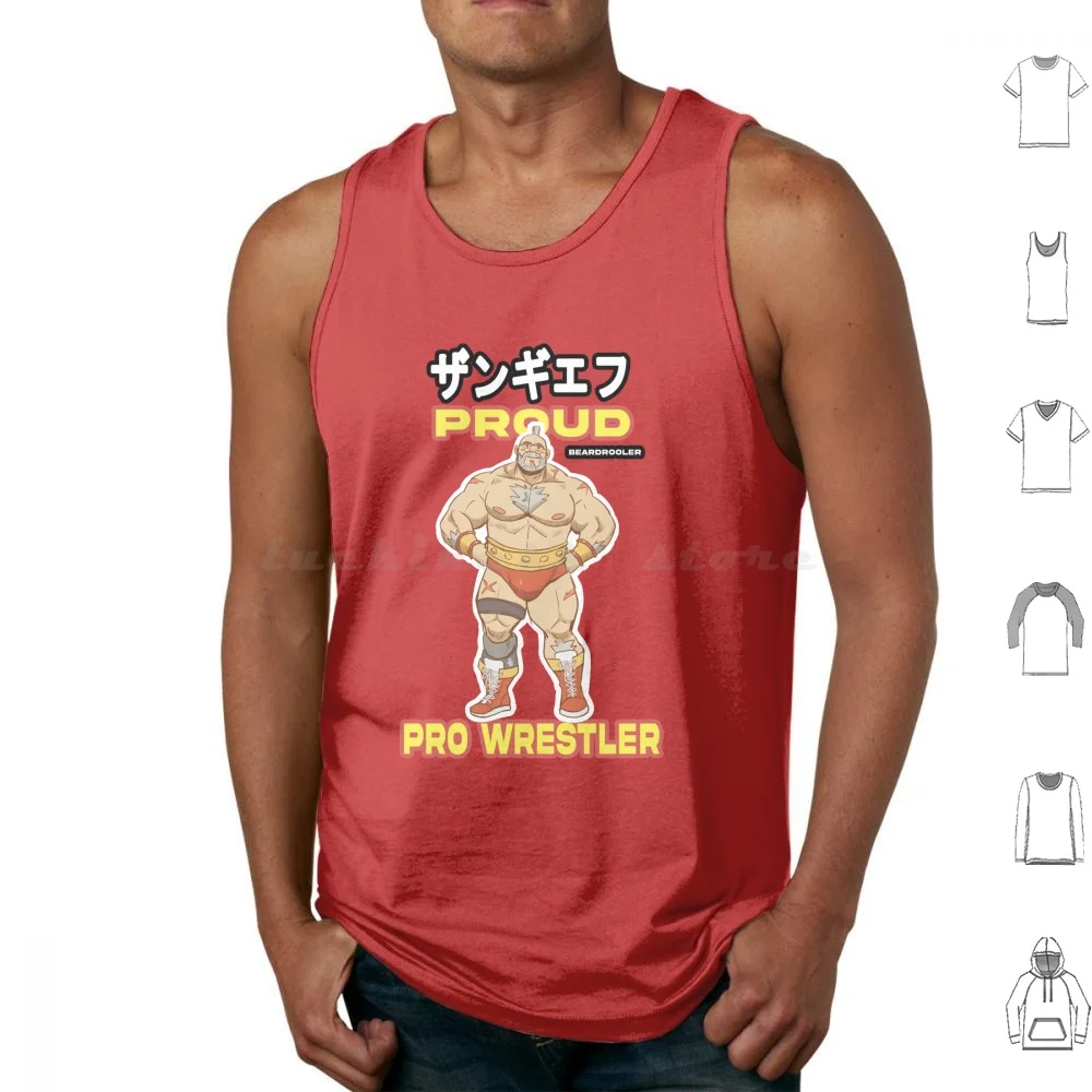 Zangief Tank Tops Print Cotton Zangief Red Cyclone Bear Russia Daddy Dad Trunks Burly Beardrooler Wrestler Fighter Retro