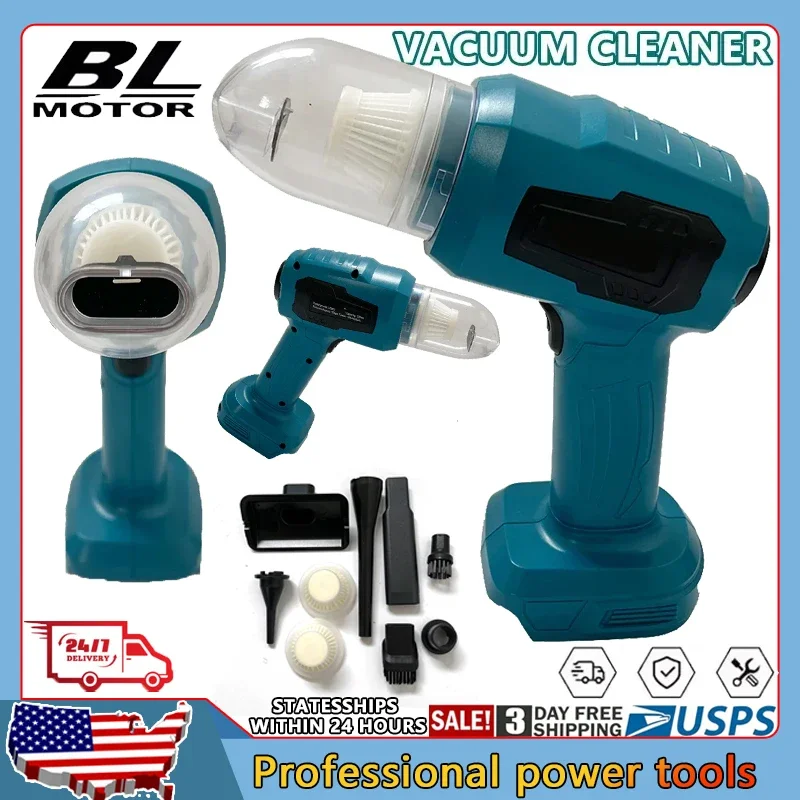 

Мощный беспроводной мини-пылесос с функцией воздуходувки и 7 насадками, совместимый с аккумуляторами Makita 18V