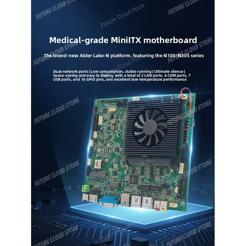 High Quality Power N100 N305 Mini FRO ITX Industrial Control Motherboard NAS Host Storage Server Industrial Computer Mainboar view 2