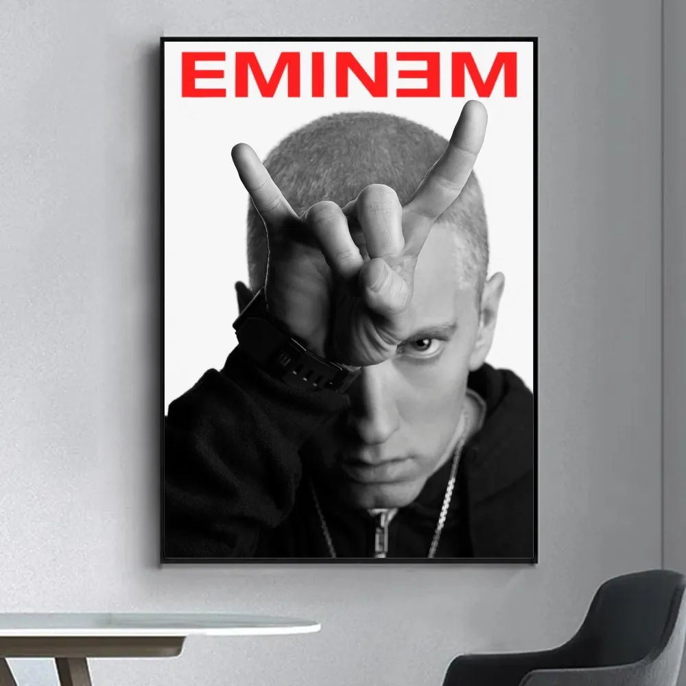 Hot Rapper E-Eminem Poster Fancy Wall Sticker for Living Room Bar Vintage Decorative Painting Middle