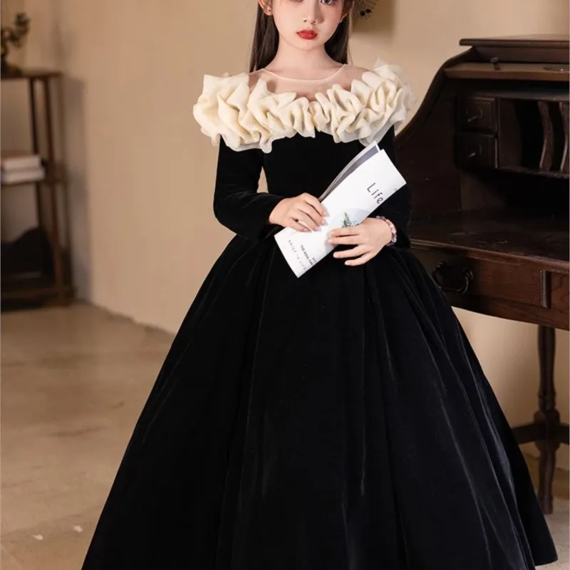 vestido-de-noche-con-cuello-redondo-para-ninos-manga-larga-otono-invierno--'-vestido-de-princesa-de-cumpleanos-vestido-de-actuacion-de-piano-de-presentador-li851