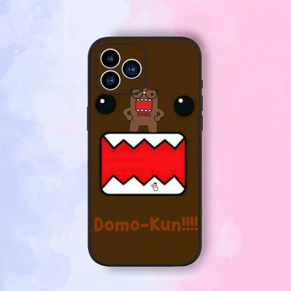 Kawaii Domo Kun Phone Case iPhone 15,14,13,12,11,XS,XR,X,8,7,Pro,Max,Plus,mini Silicone Black Cover