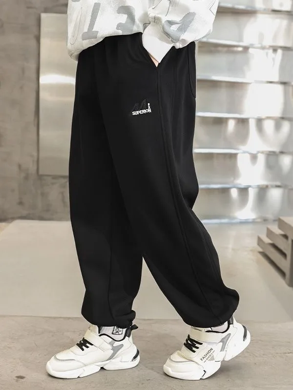 

Мужские свободные спортивные брюки на подкладке Fce, осень-зима, повседневные брюки больших размеров, дышащие спортивные штаны с эластичной резинкой на талии