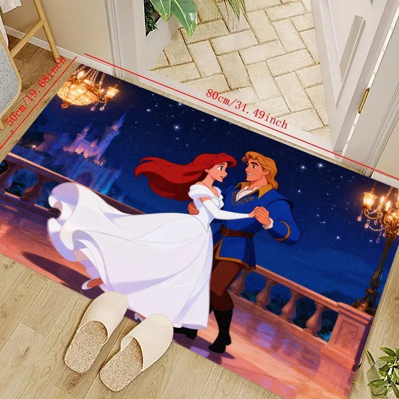 

1 шт. Дисней Русалочка Ариэль и принц Эрик Романтическая танцевальная сцена напольный коврик, мягкий нескользящий моющийся мультяшный коврик принцессы R