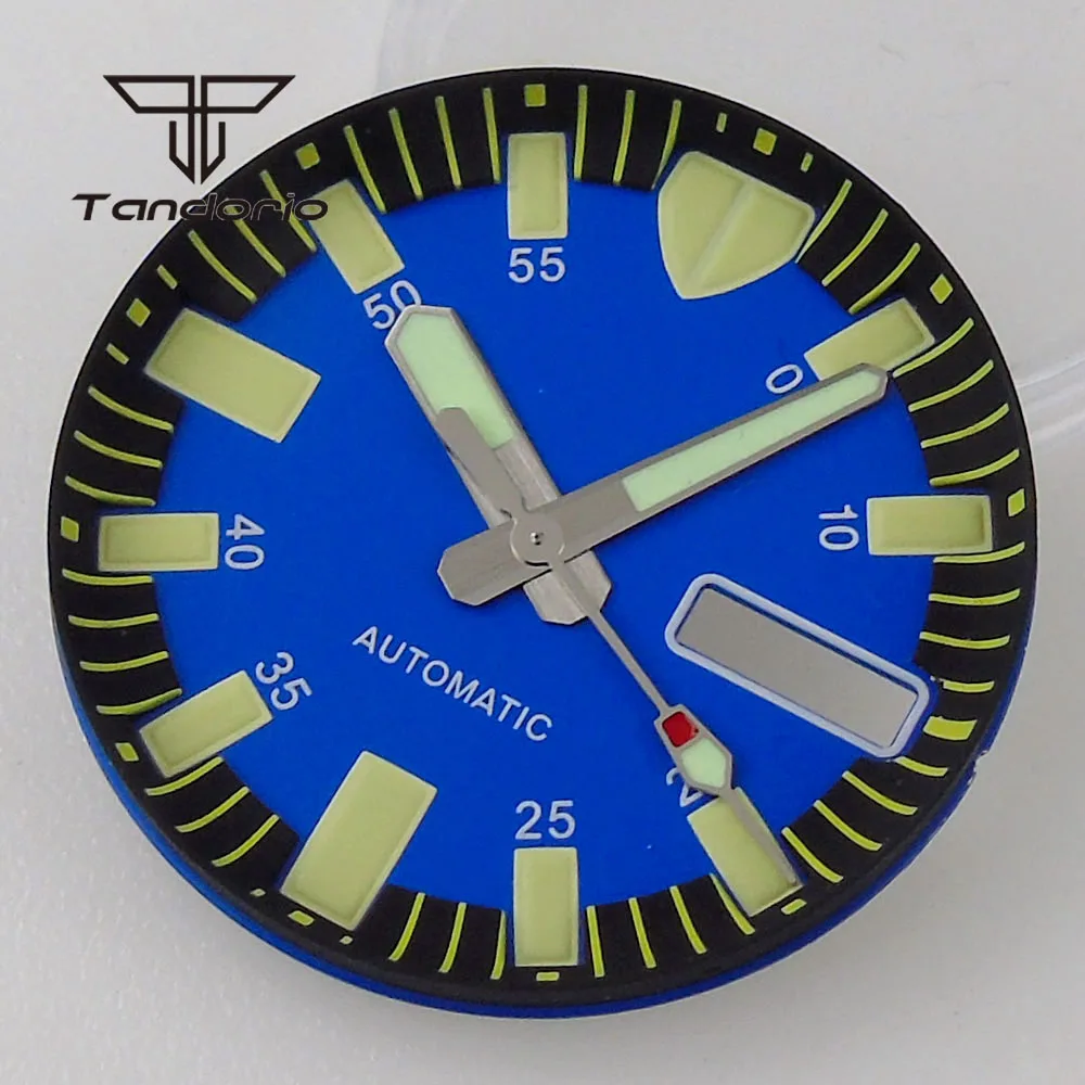 tandorio Edelstahl 20Bar 42mm Monster Dive Uhrengehäuse 3,8 Krone AR Saphirglas Zifferblatt Zeiger Set Fit NH35 NH36 Automatikwerk 7