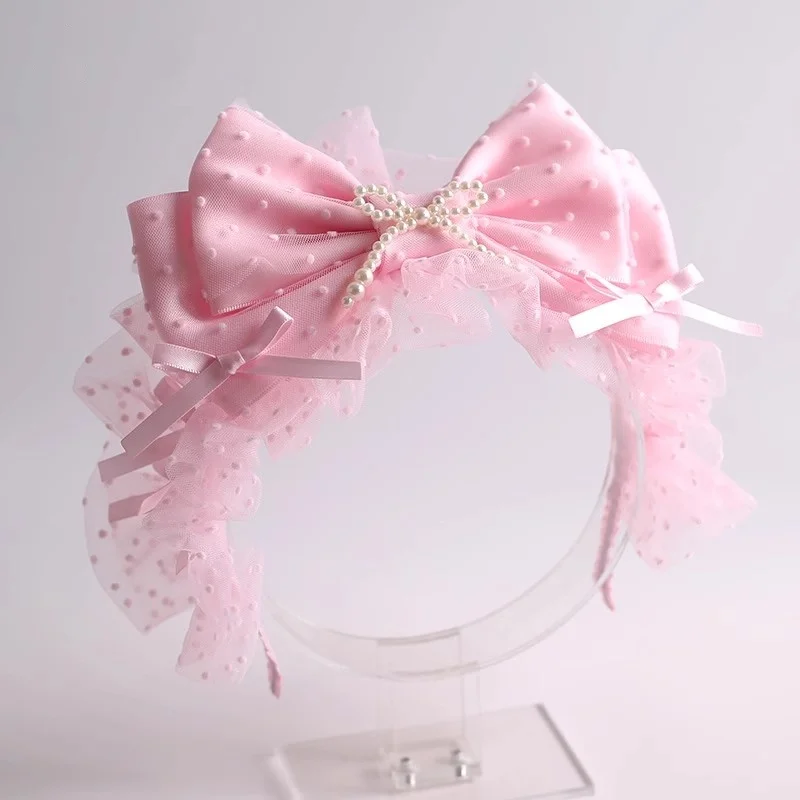 Japanese Original Lolita Harajuku Hairband Pink Lover Doll Handmade Hat Cute Lace Hand sleeve Sweet Girl Necklace Gift