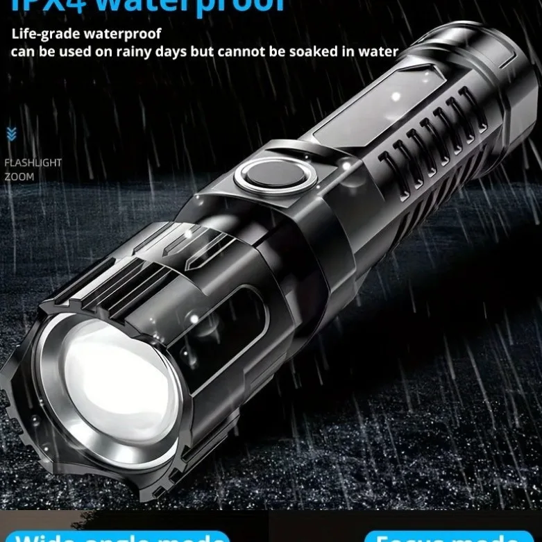 

Strong light flashlight telescopic focusing outdoor flashlight strong light small steel cannon hand portable flashlight