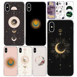Gold moon and Sun Phone Case Cover For iPhone 11 12 13 Mini 14 15 Plus 16 Pro Max 17 Air 7 8 + SE Art Customized Fundas 11 12 13