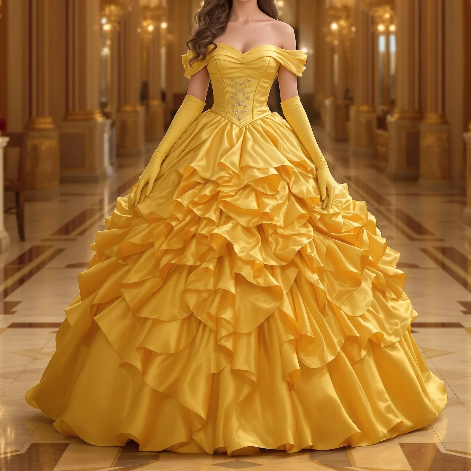 أنيقة قبالة الكتف الديكور أكمام الباسك المتدرج الكرة ثوب فساتين السهرة الرسمية حفلة عيد ميلاد فساتين حفلات مخصصة