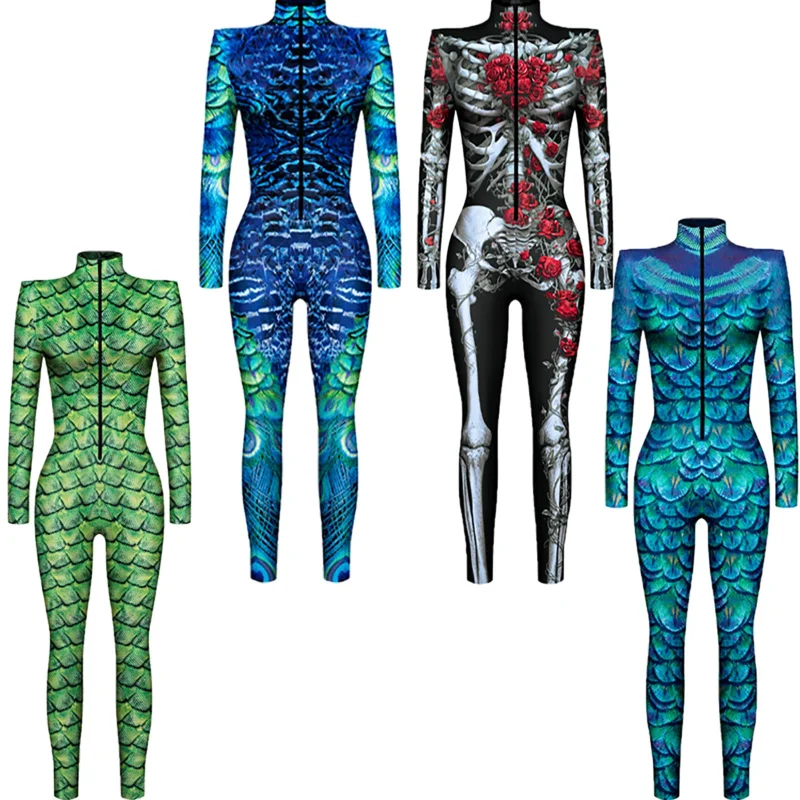 Zentai Robot Punk szkielet Steampunk kombinezon seksowna impreza z okazji Halloween przebranie na karnawał szczupłe damskie body przebranie do odgrywania ról