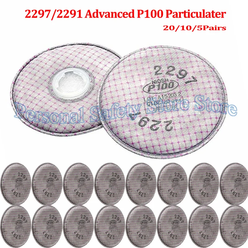 P100 Advanced Respirator Filter 2297 Help Protect Against Oil and Non-Oil Based Particulates/Nuisance Level Organic Vapor Relief