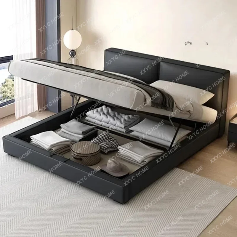 XXSoft Wooden Bed Frame Space Modern Platform Bedroom Bed Frame King Size Luxury Sleeping Cama Queen Size Trendy Fur