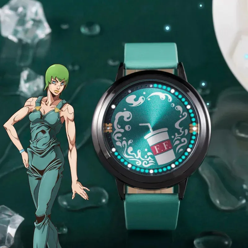 Jam Tangan LED Anime DY20 JoJo's Bizarre Adventure Stone Ocean Kujo Jotaro Manga Role Action Figure Jolyne Cujoh Gift25