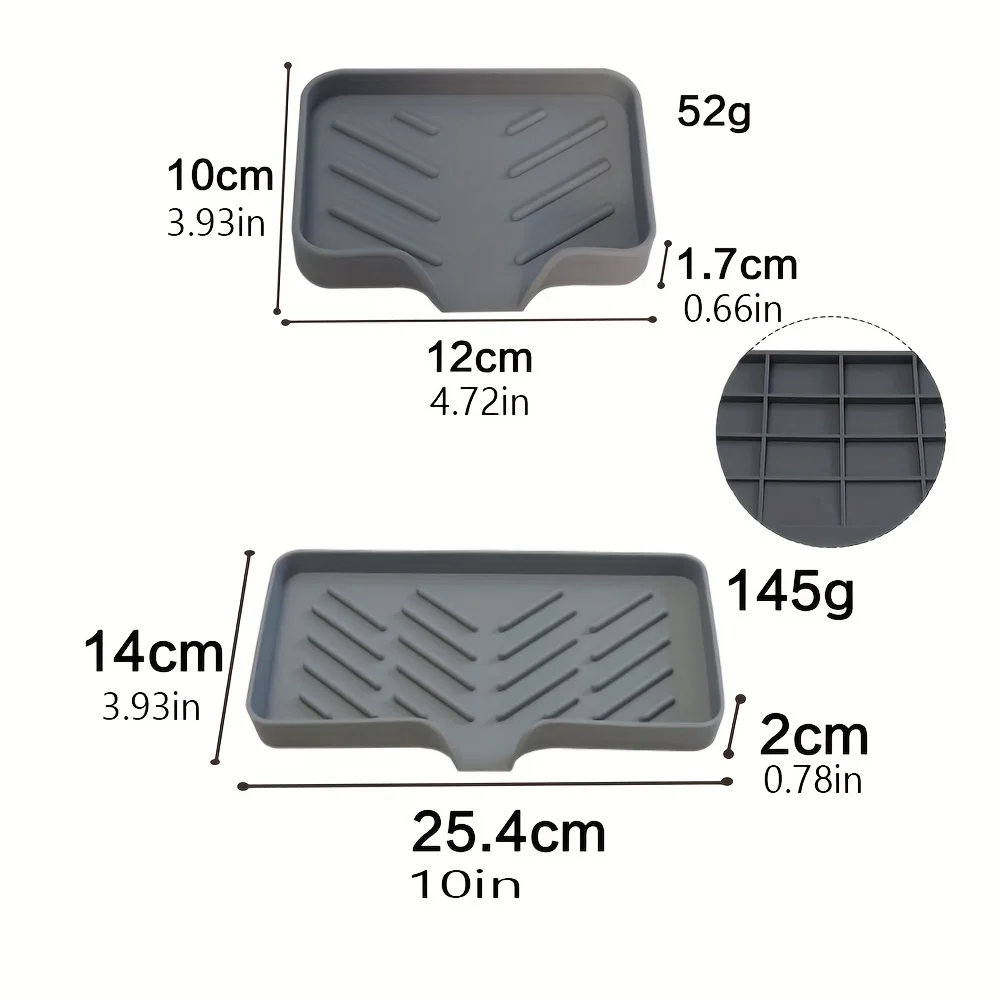 1pc Kitchen Bathroom anti Slip Sink Tray, Creative Vegetable Washing Table Soap Tray, Non Perforated Silicone Drain Rack