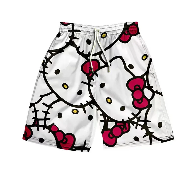 Sanrio Hello Kitty Anime Y2k Shorts Kawaii Pants Catone Ladies Casual Family Pants Summer Fashion Pajama Pants Gift