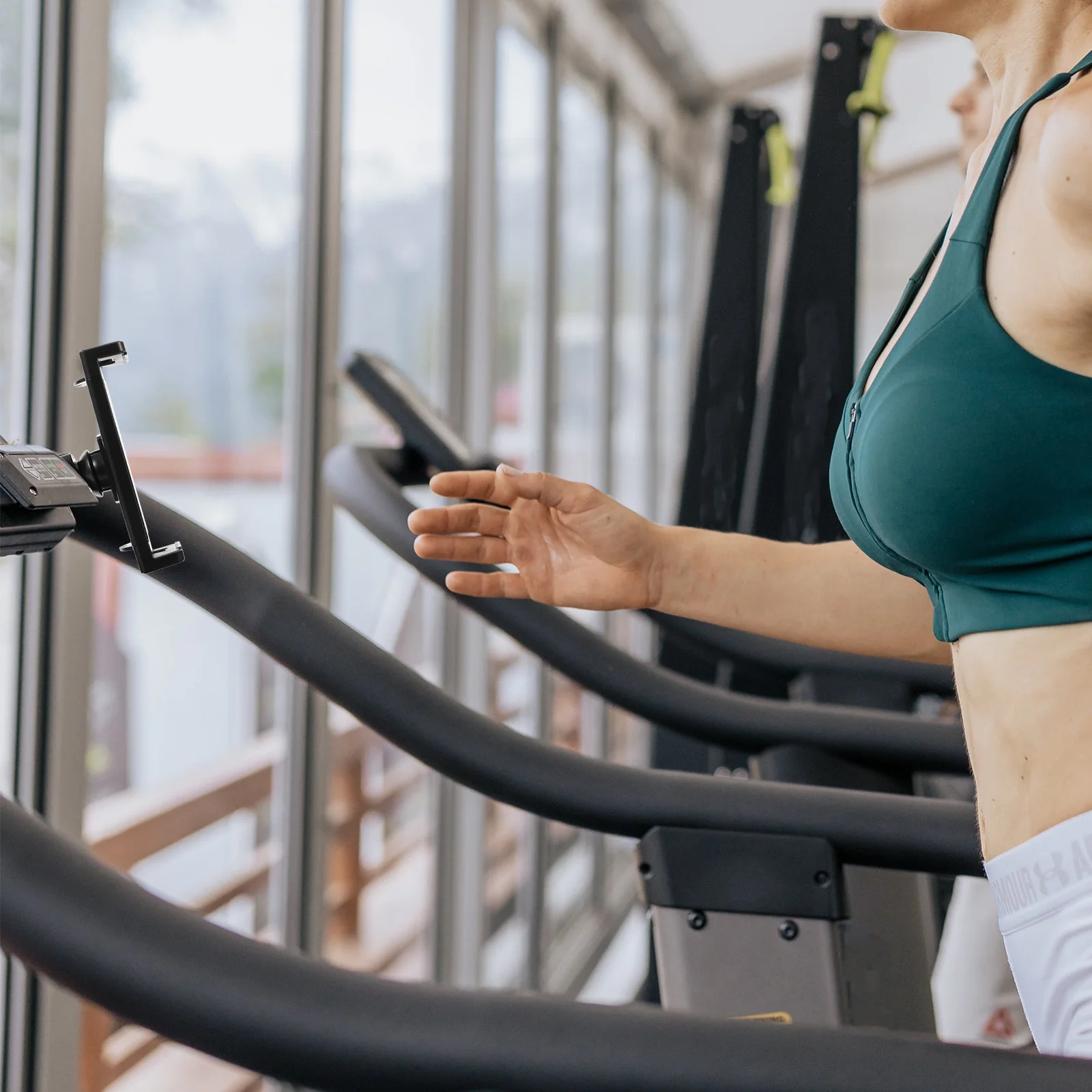 

Bracket Tablet Stand for Treadmill Black Plastic Phone Holder Attachment Fitness