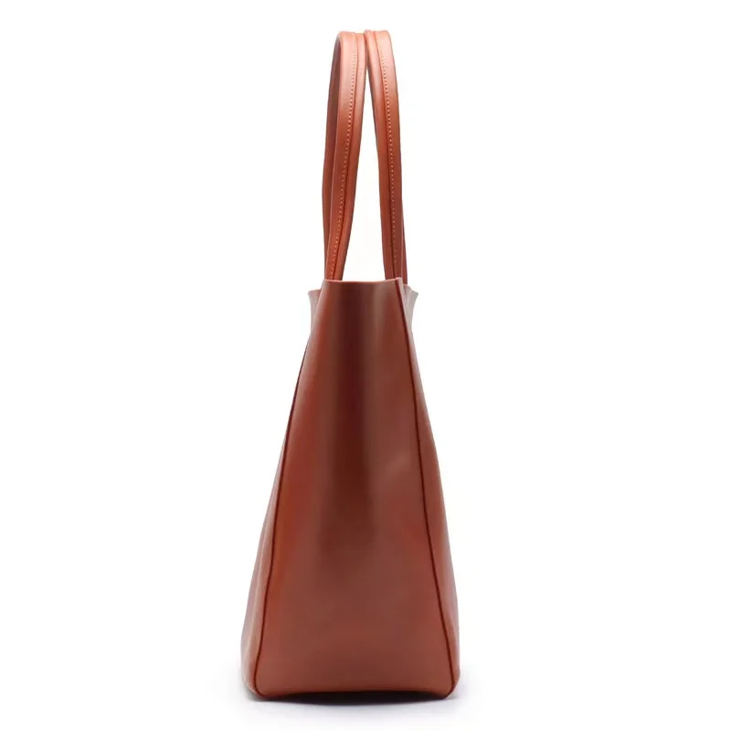 New High-capacity Commuter Bag Mommy Shopping Bag  Leather Tote Bag Simple Casual Shoulder Bag