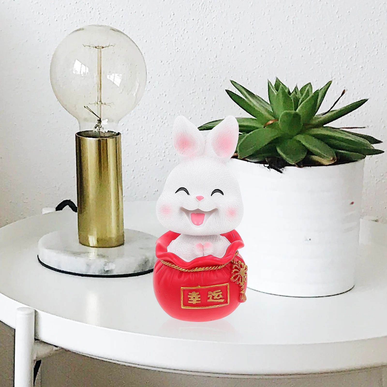 

Resin Rabbit Shape Bonsai Design nament for Home Decor Windowsill Mini Garden Car Decoration Bunny Cake Topper Delicate Adorable