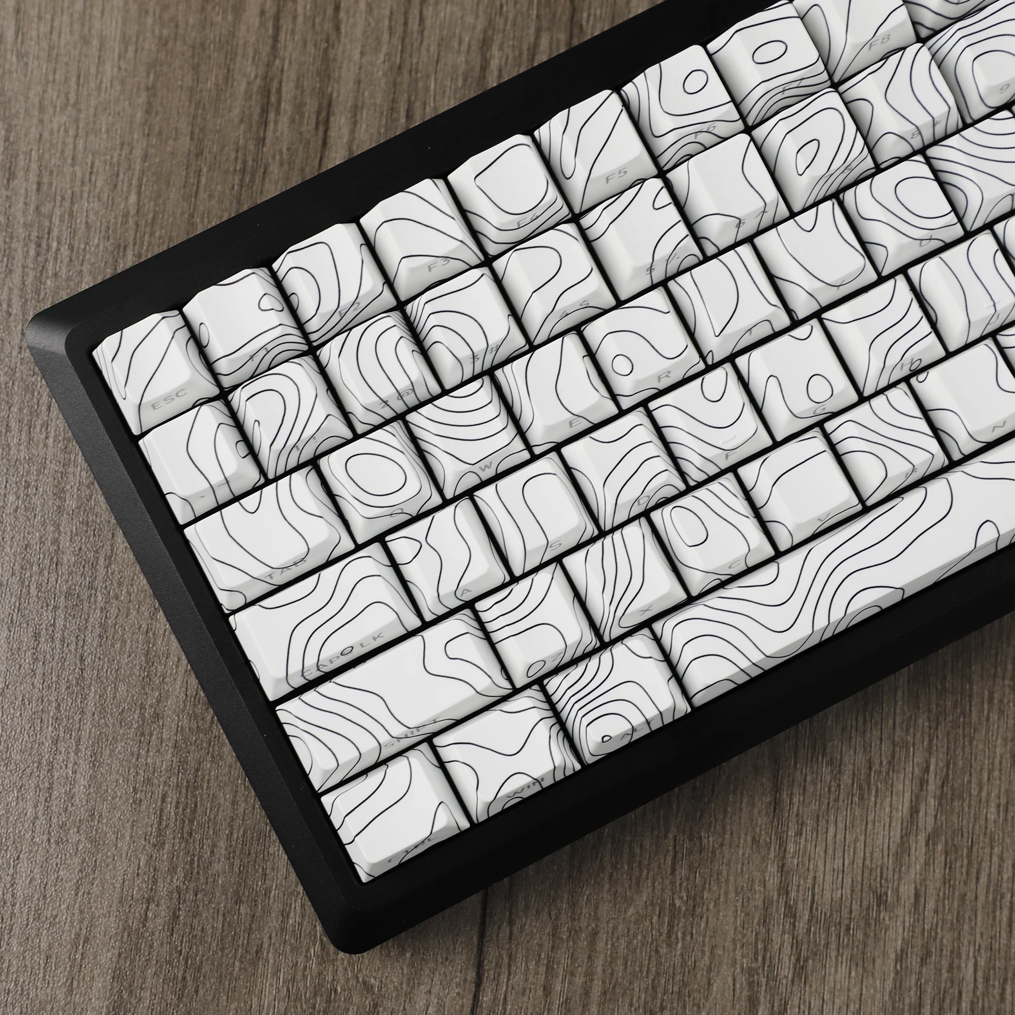 Imagem -03 - Ymdk-doubleshot Sidelit Keycap Linha de Contorno Branco 130 Cereja Perfil Pbt Teclado Mecânico 104 96 87 84 68 61 mx