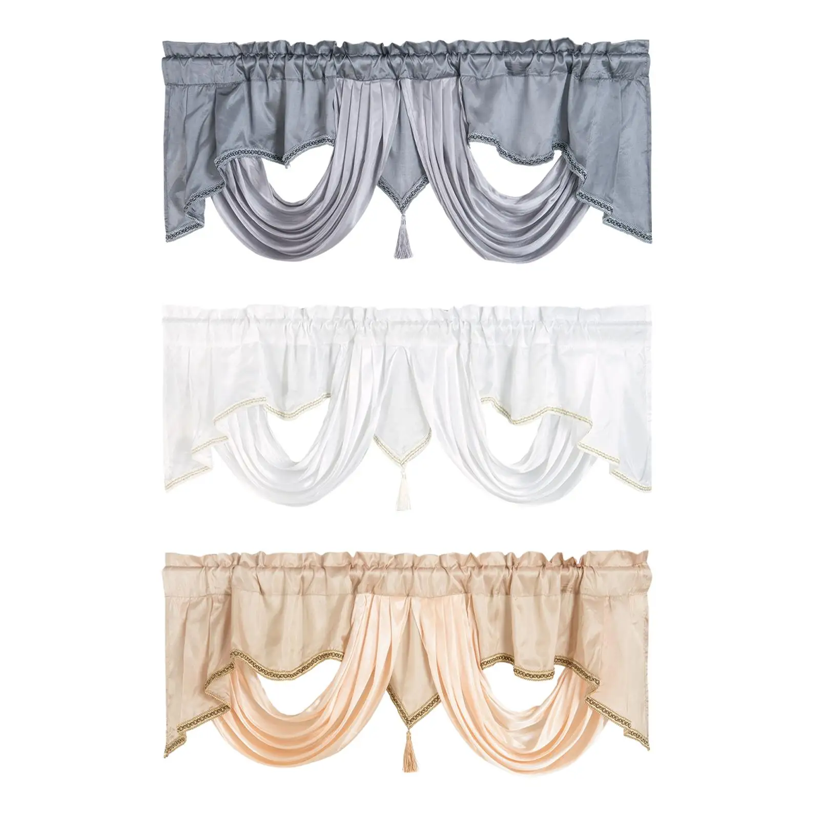 Rod Pocket Curtain Valance Window Tiers Small Window Curtain Boho Window