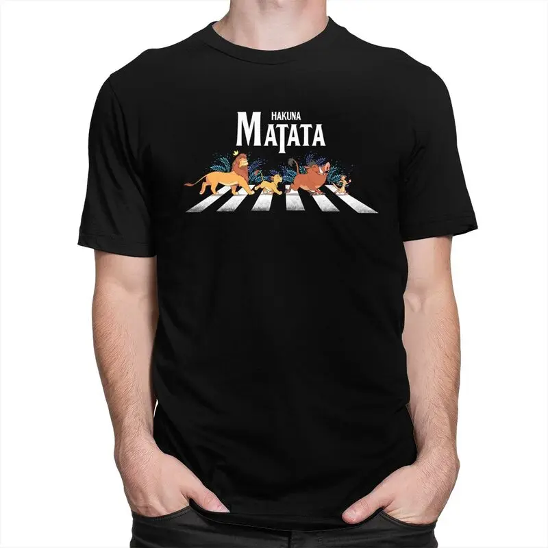 Hakuna Matata Cartoon Fan T Shirt Men Cotton Tee Tops Funny Animal Film The Lion King Tshirts Short Sleeve Summer T-shirt Gift