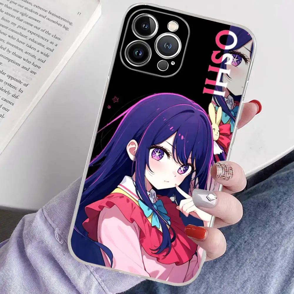 حافظة هاتف Oshi No Ko Anime Ai Hoshino Girl لهاتف آيفون 17 16 15 14 13 12 11 Pro XS Max Plus غطاء سيليكون ناعم