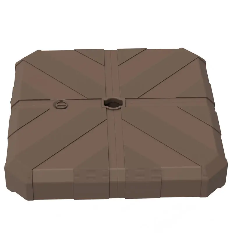 Base para Sombrilla Cuadrada Outsunny, Base para Sombrilla Cantilever Resistente para Exteriores, Soporte para Sombrilla con Capacidad de hasta 143 lb (con base) o 130 lb (con agua) para Jardín o Piscina, Color Marrón