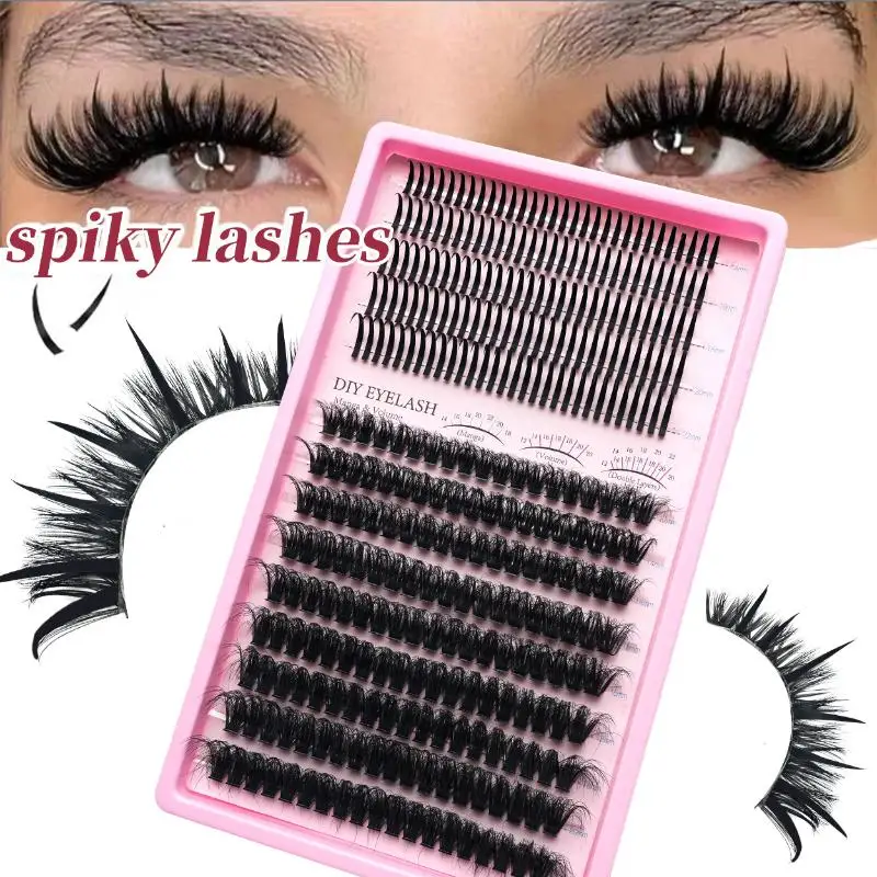 1 Box False Eyelashes Clusters Spiky Bottom Lashes DIY Manga Cluster Eyelash Extensions Waterproof Individual Lashes Clusters