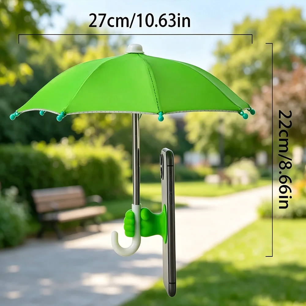 Mini Phone Umbrella, Waterproof Sun Shade Cover, Universal Portable Phone Holder for Outdoor Live Streaming & Car Use - view 4