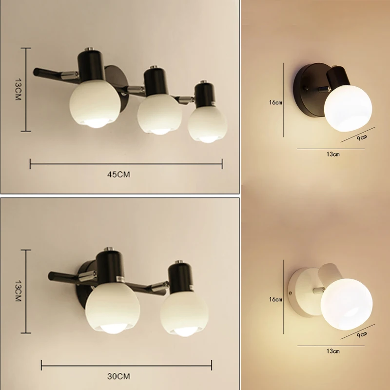 Imagem -02 - Luminária de Parede Espelhada Rotativa para Banheiro Candelabro Moderno para Decoração de Sala de Estar