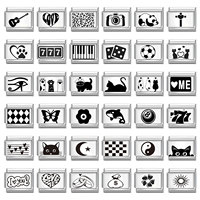 Laser Engraving Cute Cats Paw Heart Cross NO.8 Ball Taichi Italian Charm Links Fit 9mm Stainless Steel Bracelet Women DIY Making