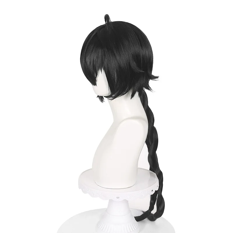 Ming Chao Drifter Male Cosplay Wig Black Scalp Top Flipped Single Long Braided Ponytail