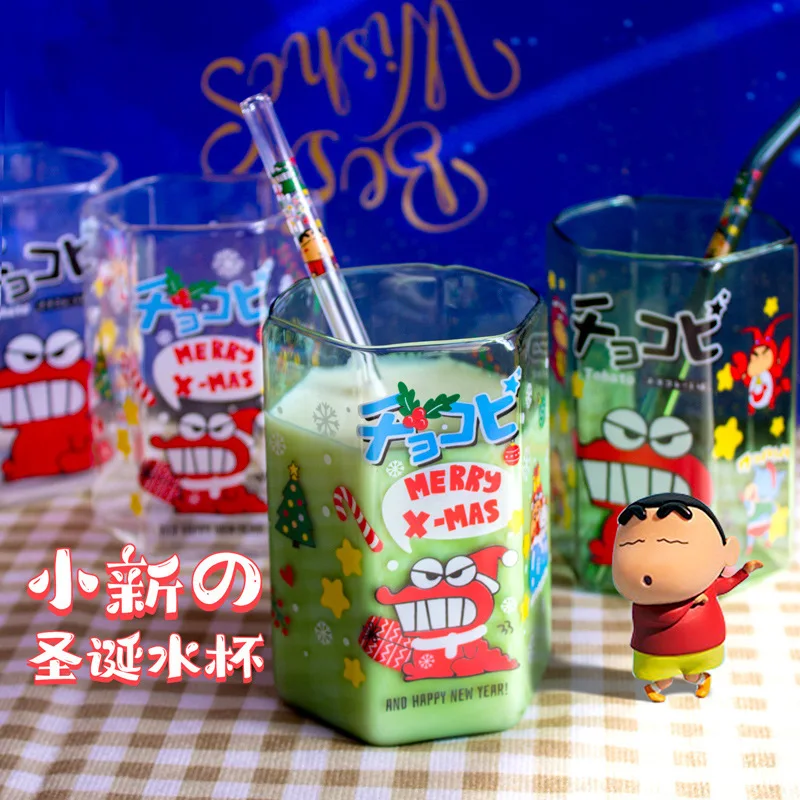 

Hexagonal Cup/Can Cup Cartoon Cute Crocodile Funny Little New High Borosilicate Thick Glass Cup Milk Cup Juice Cup Beverage Cup