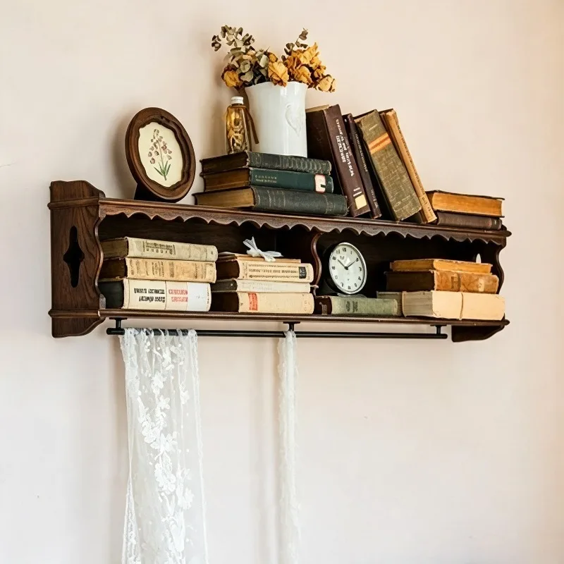 Wooden Storage Holders Retro Organizer Rack Luxury Home Wall Decor Display Stand Kitchen Items Storages Cabinet for Cups Bowls