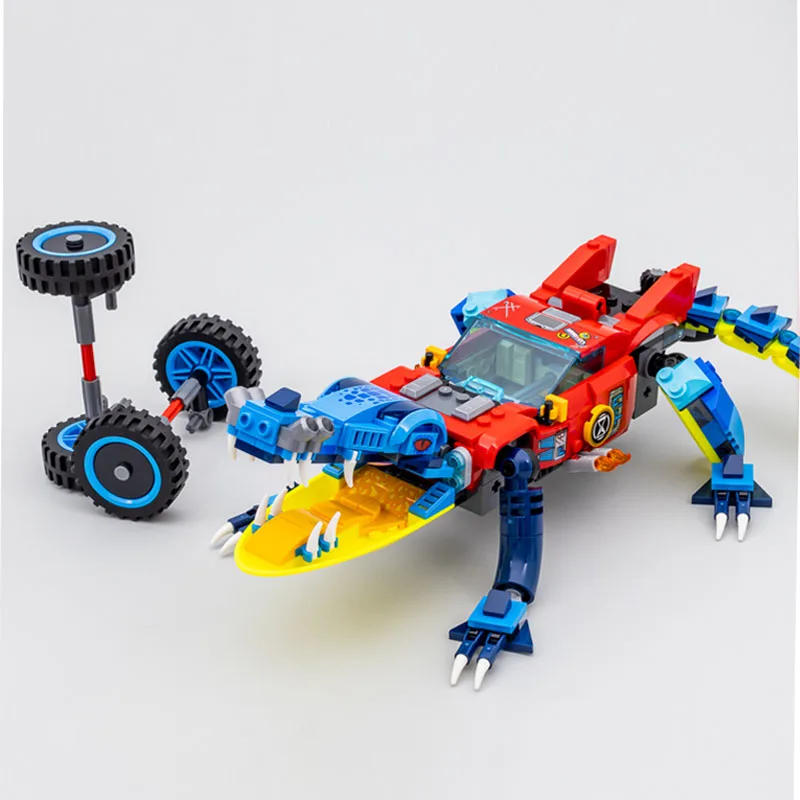 494PCS Dream Series Crocodile Car Building Blocks 71458 With Figures Construction Bricks Set Toys Gift For Children Kids