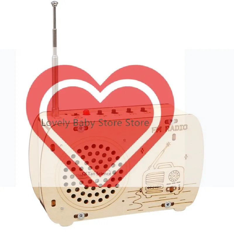 

【BS】DIY Wooden FM Radio Kit Vintage Assembly Electronic Soldering Project Educational STEM Toy For Students Kids Teens